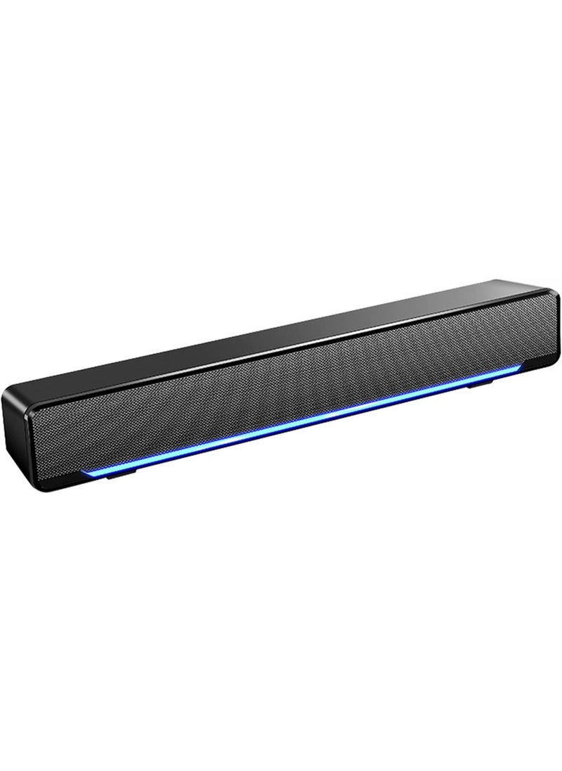 FunMay SADA V-196 USB Wired Computer Speaker Soundbar with Subwoofer, LED Light, 3.5mm Audio, Stereo Bass for PC, Laptop, TV, Smartphone, MP3/MP4  - Image 1