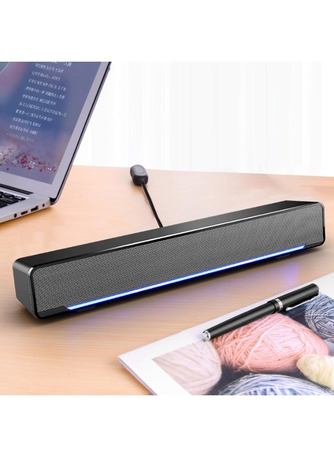 FunMay SADA V-196 USB Wired Computer Speaker Soundbar with Subwoofer, LED Light, 3.5mm Audio, Stereo Bass for PC, Laptop, TV, Smartphone, MP3/MP4  - Image 5