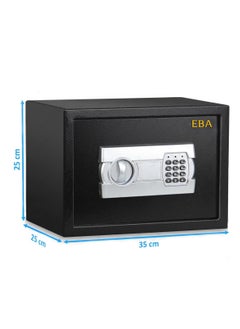 Easybusy Safe Box A4 Document Size with Digital Lock and Override Key For Home Office Shop Business RB-25EGC (25x35x25cm) Black  - Image 2