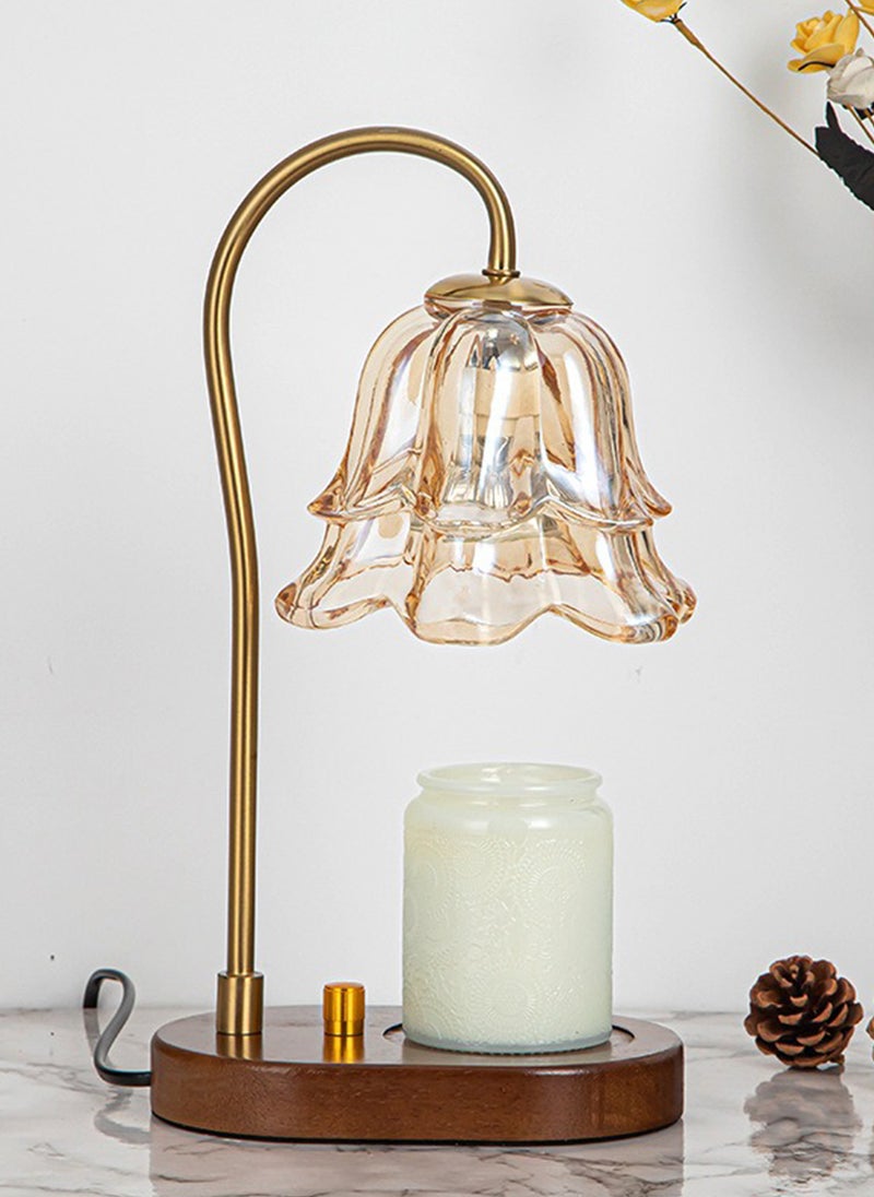 Sharpdo - Aromatherapy Candle Heat Lamp with Dimming Height Adjustable Scented Candles with Bulb for Small and Large Size Jar Candles for Home Decoration (Walnut Base) - Image 1