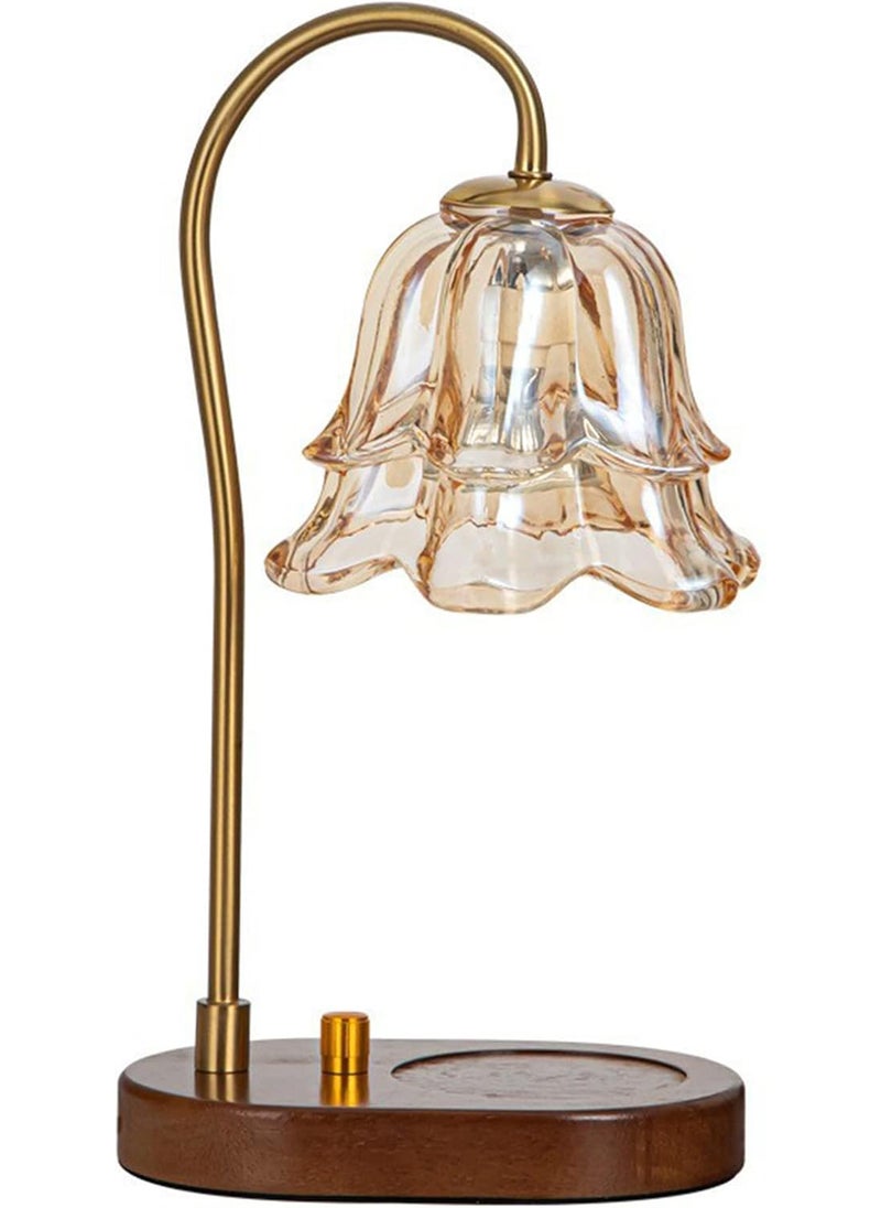 Sharpdo - Aromatherapy Candle Heat Lamp with Dimming Height Adjustable Scented Candles with Bulb for Small and Large Size Jar Candles for Home Decoration (Walnut Base) - Image 1