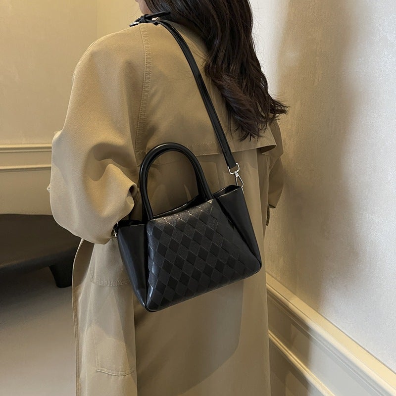 2024 High-End Small Bag Women'S Bag New Fashion Crossbody Bag Trendyy Texture Rhombus Handheld Bucket Bag - Image 4