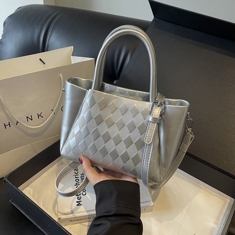 2024 High-End Small Bag Women'S Bag New Fashion Crossbody Bag Trendyy Texture Rhombus Handheld Bucket Bag - Image 2