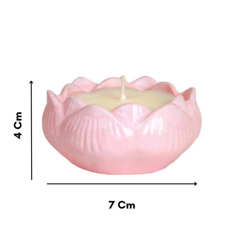 Nesa Nesa Lotus Concrete Candle Pink 100 Soy Wax Lily and Jasmine Scent Home Decor Candle Gifting  - Image 4
