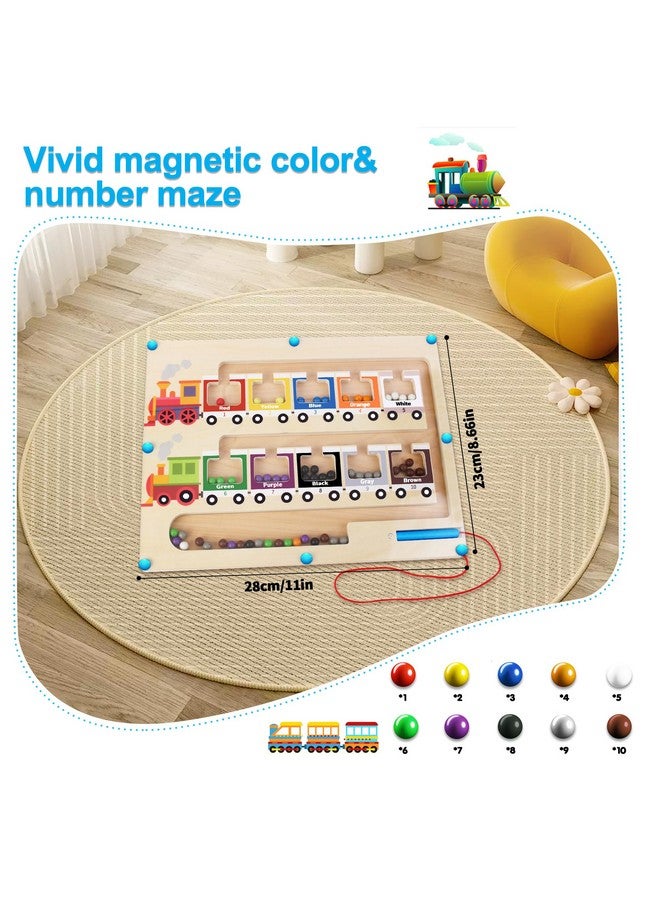 OFUN OFUN Magnetic Color and Number Maze, Montessori Toys for 3 4 Year Old Boys Girls, Wooden Board Toddler Activities, Educational Learning Toy, Busy Board Travel Toys Birthday Gift Ideas  - Image 2