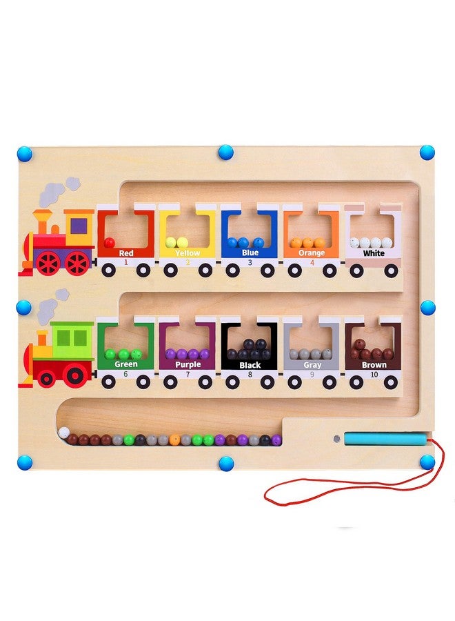 OFUN OFUN Magnetic Color and Number Maze, Montessori Toys for 3 4 Year Old Boys Girls, Wooden Board Toddler Activities, Educational Learning Toy, Busy Board Travel Toys Birthday Gift Ideas  - Image 1