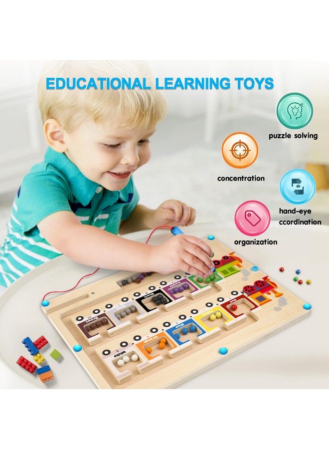 OFUN OFUN Magnetic Color and Number Maze, Montessori Toys for 3 4 Year Old Boys Girls, Wooden Board Toddler Activities, Educational Learning Toy, Busy Board Travel Toys Birthday Gift Ideas  - Image 3
