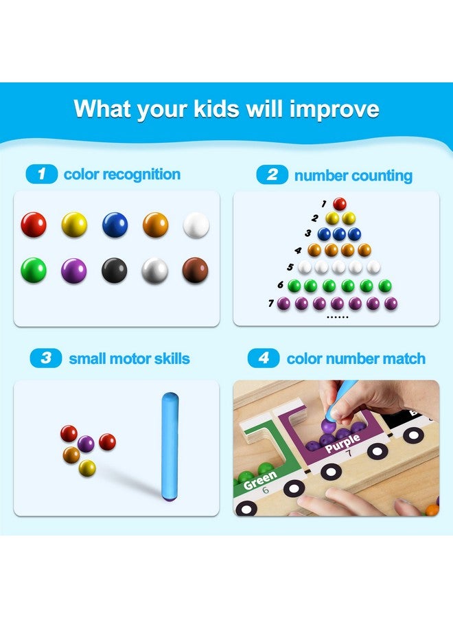 OFUN OFUN Magnetic Color and Number Maze, Montessori Toys for 3 4 Year Old Boys Girls, Wooden Board Toddler Activities, Educational Learning Toy, Busy Board Travel Toys Birthday Gift Ideas  - Image 5