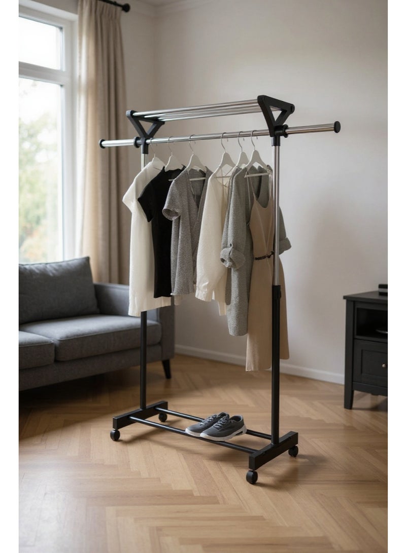 Living Black Metal Clothes Hanger Clothes Holder - Image 1