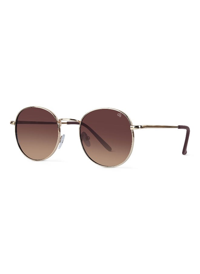 Woggles Rigel Gradient Brown Round Sunglasses  - Image 5
