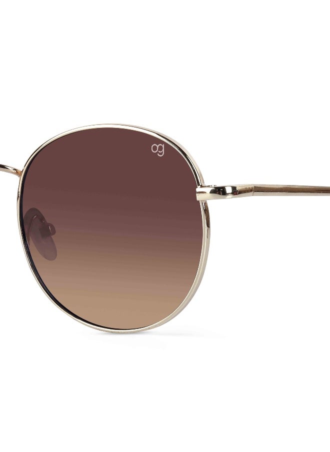 Woggles Rigel Gradient Brown Round Sunglasses  - Image 2