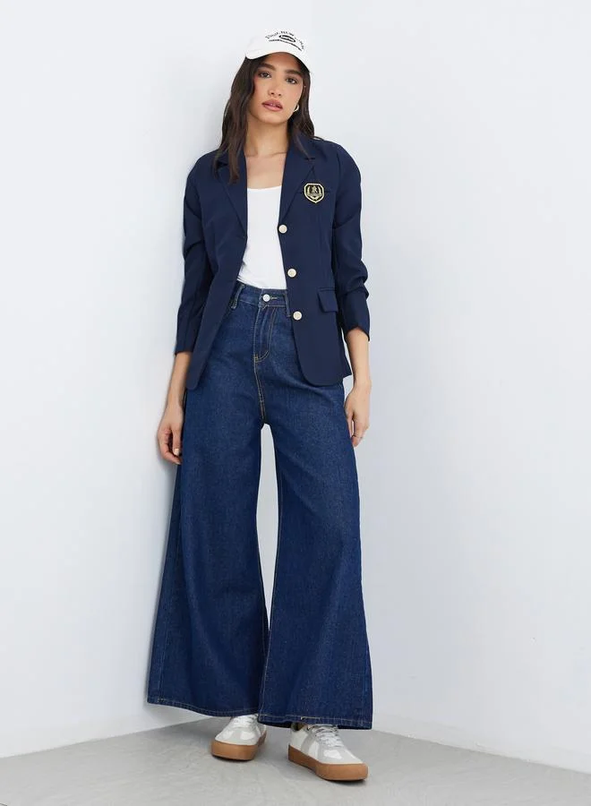 Take Two Take Two Patchwork Detail Notch Lapel Regular Fit Blazer