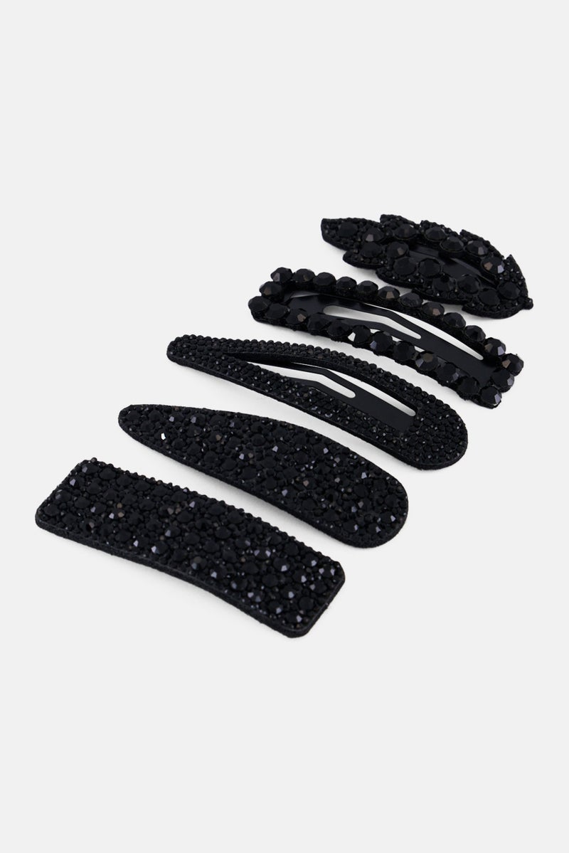 Alexis Bendel Women 5 Pieces Embellished Hair Clip, Black  - Image 2