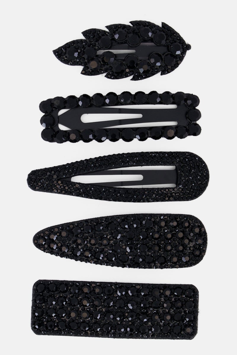 Alexis Bendel Women 5 Pieces Embellished Hair Clip, Black  - Image 3