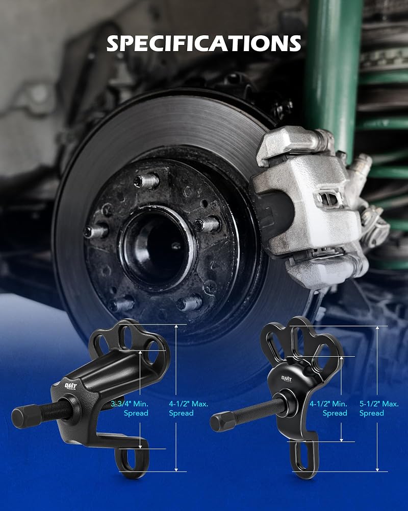 Orion Motor Tech مجموعة أدوات لسحب مركز عجلة العجلة الأمامية من نوع Orion Motor Tech، مناسبة لأقطار تتراوح بين 3-3/4 إلى 4-1/2 بوصة، ومجموعة أدوات لسحب محور العجلة الخلفي مناسبة لأقطار تتراوح بين 4-1/2 إلى 5-1/2 بوصة، تحتوي على أداة إزالة الفلانجات مع برغي - Image 3