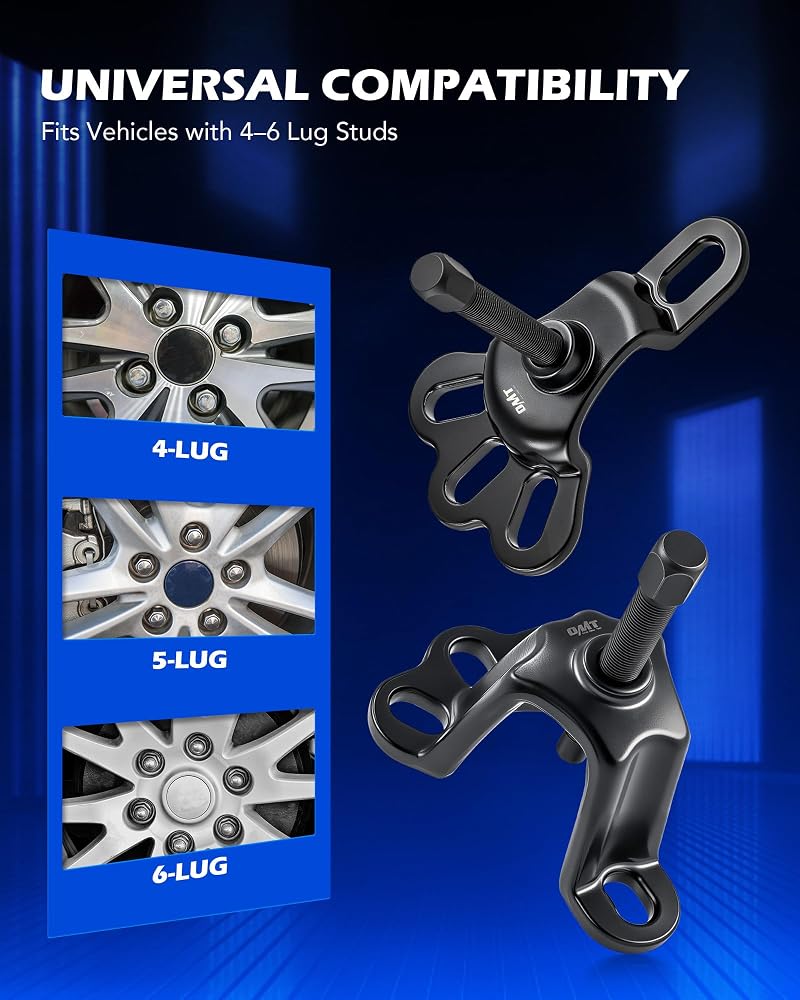 Orion Motor Tech مجموعة أدوات لسحب مركز عجلة العجلة الأمامية من نوع Orion Motor Tech، مناسبة لأقطار تتراوح بين 3-3/4 إلى 4-1/2 بوصة، ومجموعة أدوات لسحب محور العجلة الخلفي مناسبة لأقطار تتراوح بين 4-1/2 إلى 5-1/2 بوصة، تحتوي على أداة إزالة الفلانجات مع برغي - Image 4