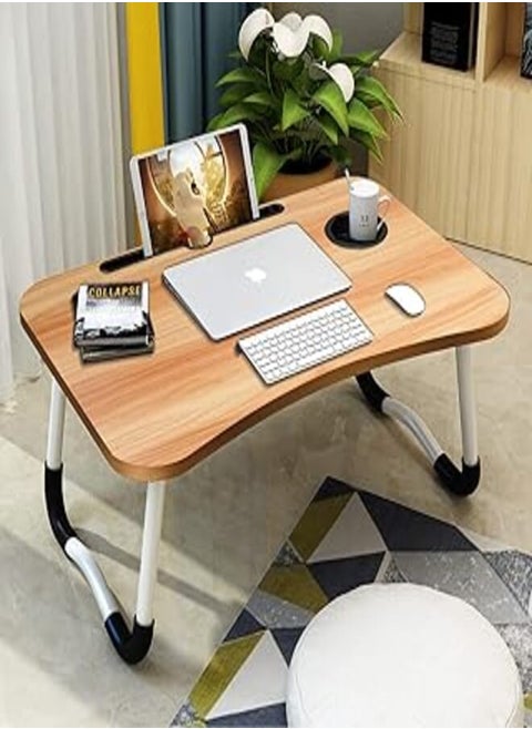 Laptop Desk for Bed,Villsure Portable Laptop Bed Tray Table Notebook Stand Reading Holder with Foldable Legs & Cup Holder for Eating,Writing,Reading Book, Watching Movie on Bed/Couch/Sofa