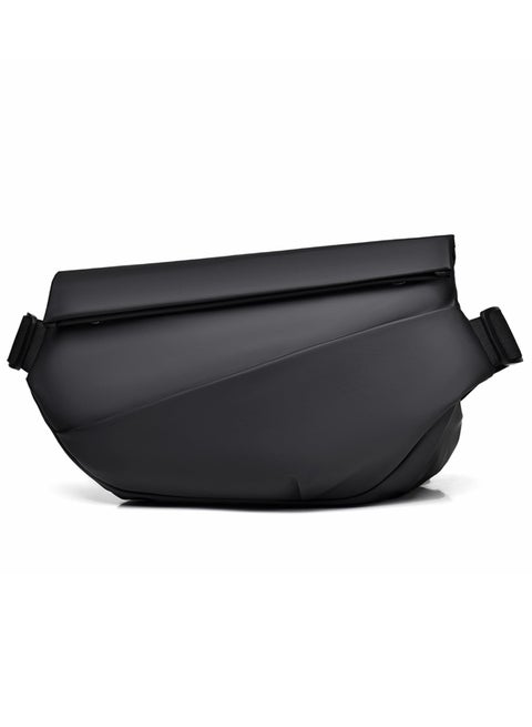 حقيبة رسول حقيبة كتف للرجال حقيبة عبر الجسم مع جيوب متعددة، حقيبة صدر مقاومة للماء للسفر، أمان مضاد للسرقة، وتصميم مريح (أسود)