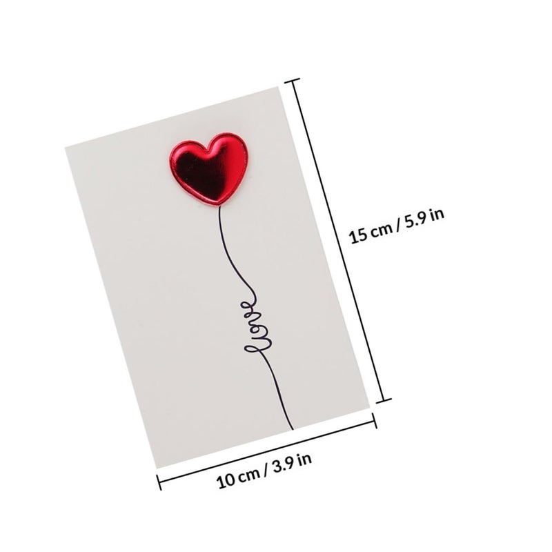 3D Heart Balloon Greeting Cards Set of 5 for Valentine Anniversary Birthday Romantic Message Cards - Image 3