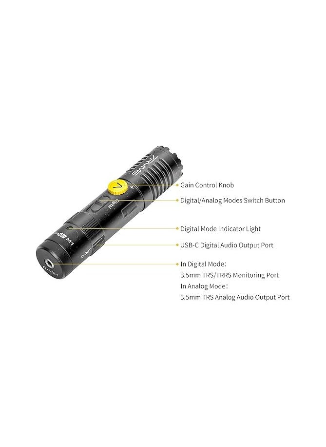7RYMS - 7Ryms MinBo M1  Shotgun Mic Mini Cardioid Condenser Microphone On-Camera Mic Digital & Analog Dual Modes Real-Time Video Shotgun Microphone for DSLR Camera, Smartphone- Microphone for iPhone Video Recording Vlogging - Image 1