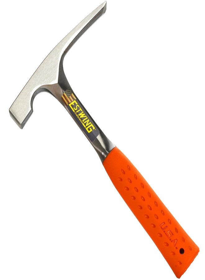 ESTWING Bricklayer's/Mason's Hammer - 20 oz Hi-Vis Masonry Tool with Forged Steel Construction & Shock Reduction Grip - EO-20BL - Image 1