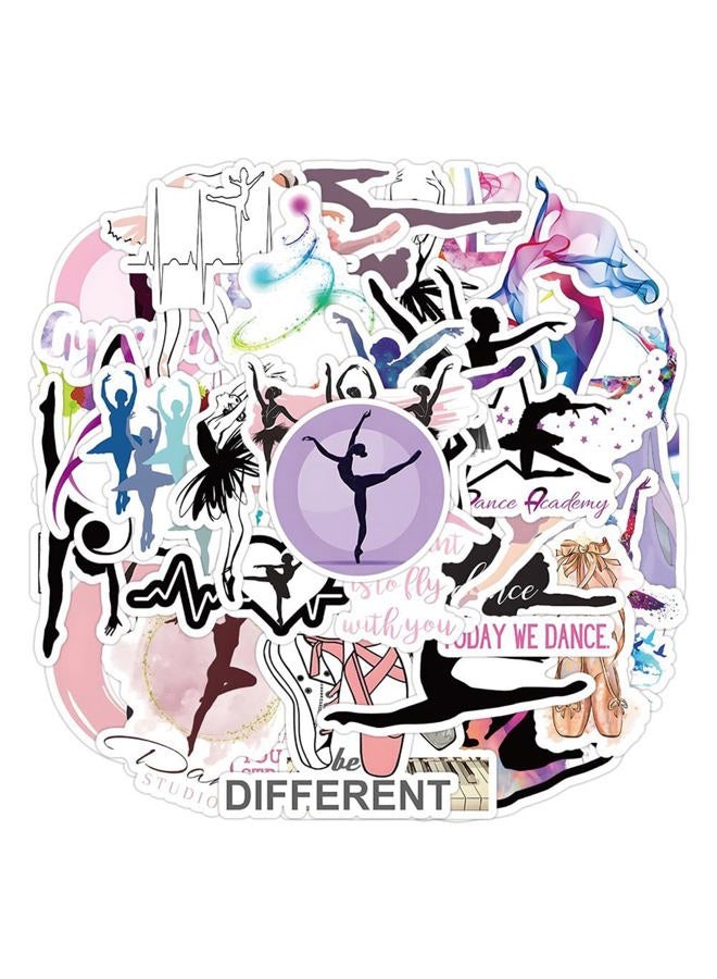FUNWING Dance Stickers |50 Pcs Dancing Waterproof Vinyl Decals for Water Bottles Laptop Luggage Cup Computer Mobile Phone Skateboard Guitar Décor - Image 1