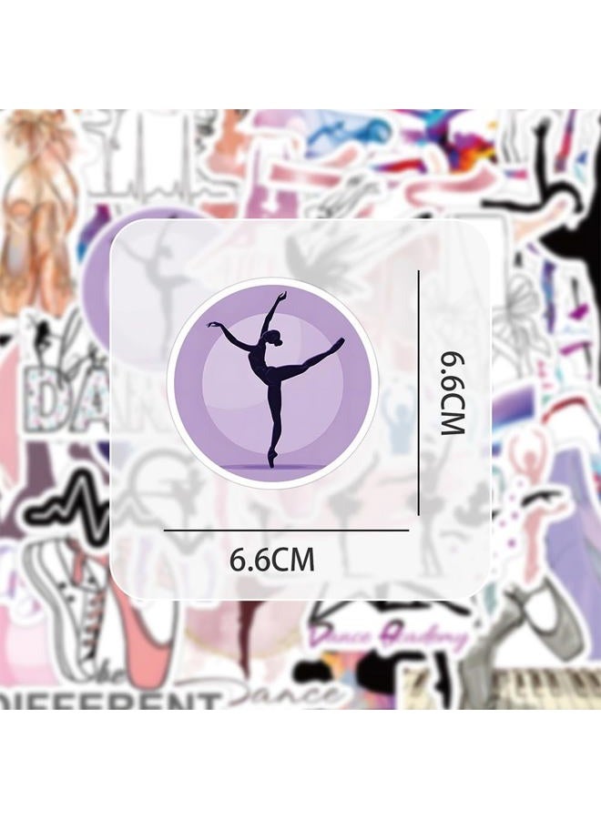 FUNWING Dance Stickers |50 Pcs Dancing Waterproof Vinyl Decals for Water Bottles Laptop Luggage Cup Computer Mobile Phone Skateboard Guitar Décor - Image 4