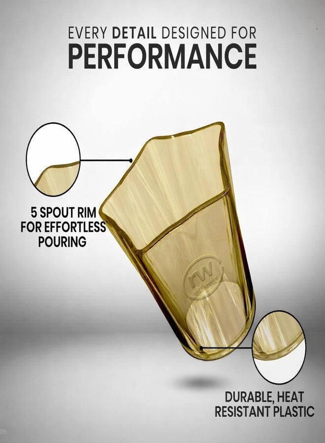 Rattleware Amber 5 Spouted Plastic Espresso Measuring Pitcher – Durable Heavyweight Measuring Cup, Dishwasher-Safe, Ergonomic Design for Kitchen, Barista, Coffee Shop, Coffee Bar, and Laboratory Use - Image 5