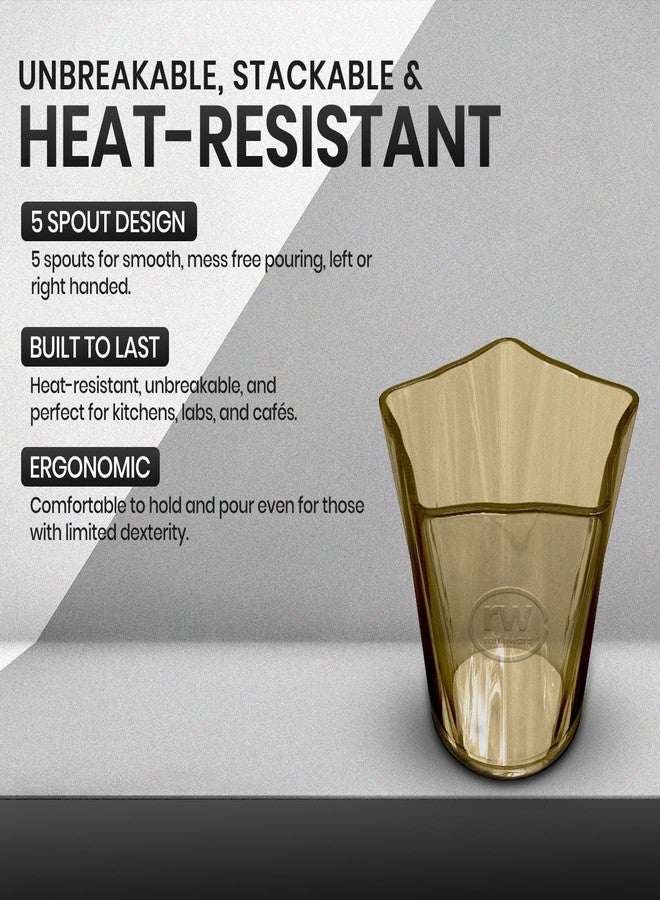 Rattleware Amber 5 Spouted Plastic Espresso Measuring Pitcher – Durable Heavyweight Measuring Cup, Dishwasher-Safe, Ergonomic Design for Kitchen, Barista, Coffee Shop, Coffee Bar, and Laboratory Use - Image 2