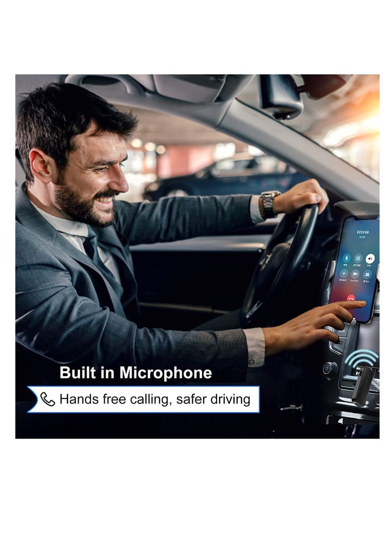 KASTWAVE - Bluetooth Adapter for Car Aux Wireless Bluetooth 4.0 Adapters, 2 Pcs Low Latency Noise Cancelling Audio Receiver for Home Stereo,Wired Headphones,Hands-Free Call,Dual Device,Connection,Speakers,Black - Image 1