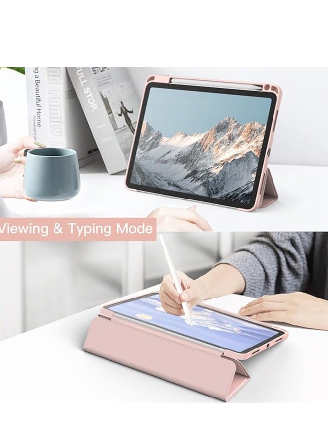 iPad Pro 11" Case 2022/2021/2020/2018 with Pencil Holder [Support 2nd Gen Pencil Charging] Cover with Auto Sleep/Wake and Transparent Hard Back for iPad Pro 11-inch 4th/3rd/2nd/1st Gen , PINK COLOR Super Quality.  - Image 2