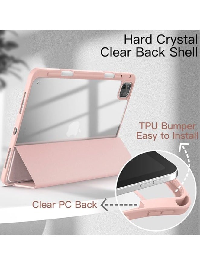 iPad Pro 11" Case 2022/2021/2020/2018 with Pencil Holder [Support 2nd Gen Pencil Charging] Cover with Auto Sleep/Wake and Transparent Hard Back for iPad Pro 11-inch 4th/3rd/2nd/1st Gen , PINK COLOR Super Quality.  - Image 3