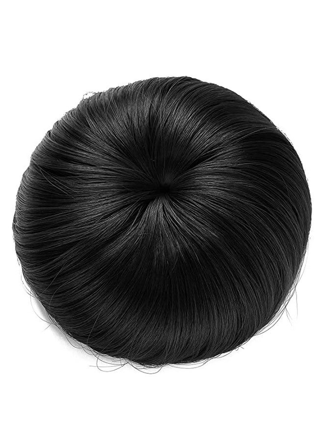 LUSH LOCKS -Black Synthetic Hair Hair Donut Bun For Women  - Image 2