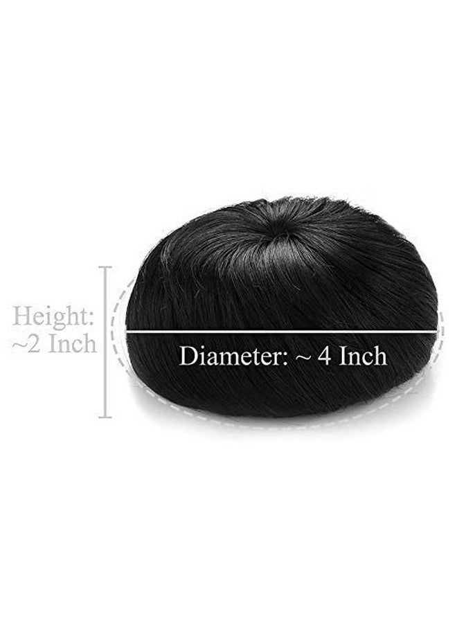 LUSH LOCKS -Black Synthetic Hair Hair Donut Bun For Women  - Image 4