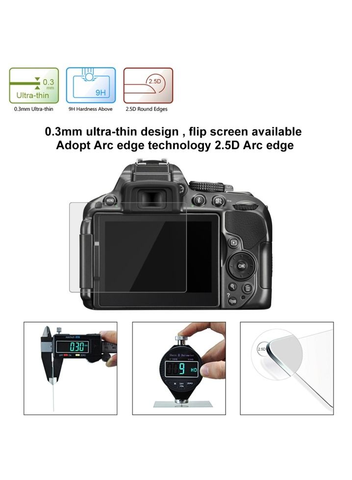 PULUZ فيلم زجاجي مقوى 2.5D 9H لكاميرا Nikon D5300، متوافق مع Nikon D5300 / D5500 / D5600، Pentax K-1 /K-1markii - Image 4