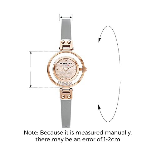 VICTORIA HYDE Small Dial Women Watch, Gray Leather Watches for Women - Image 2