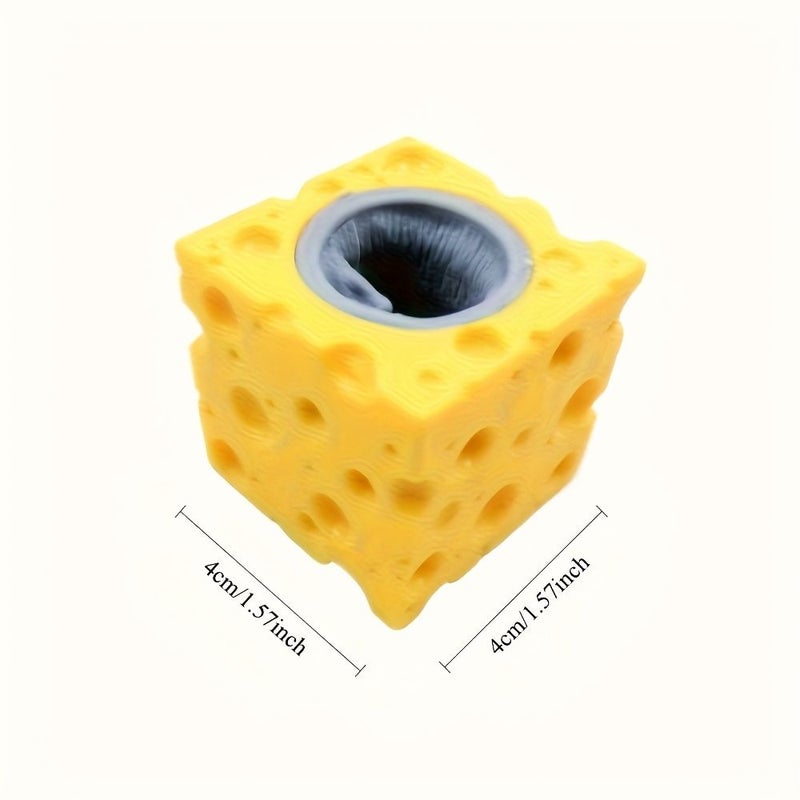 Random Color Funny Cheese Stress Ball For Pet Mouse Fidget Toy - Image 2