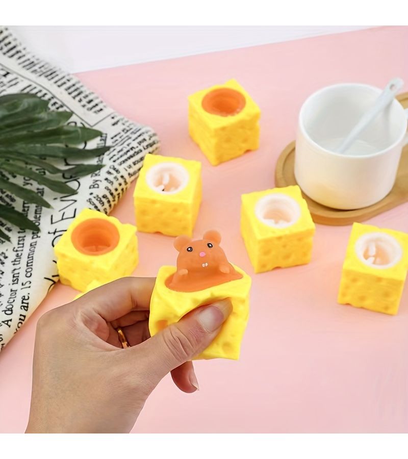 Random Color Funny Cheese Stress Ball For Pet Mouse Fidget Toy - Image 5