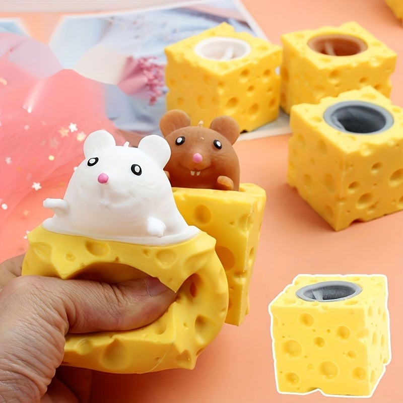 Random Color Funny Cheese Stress Ball For Pet Mouse Fidget Toy - Image 1
