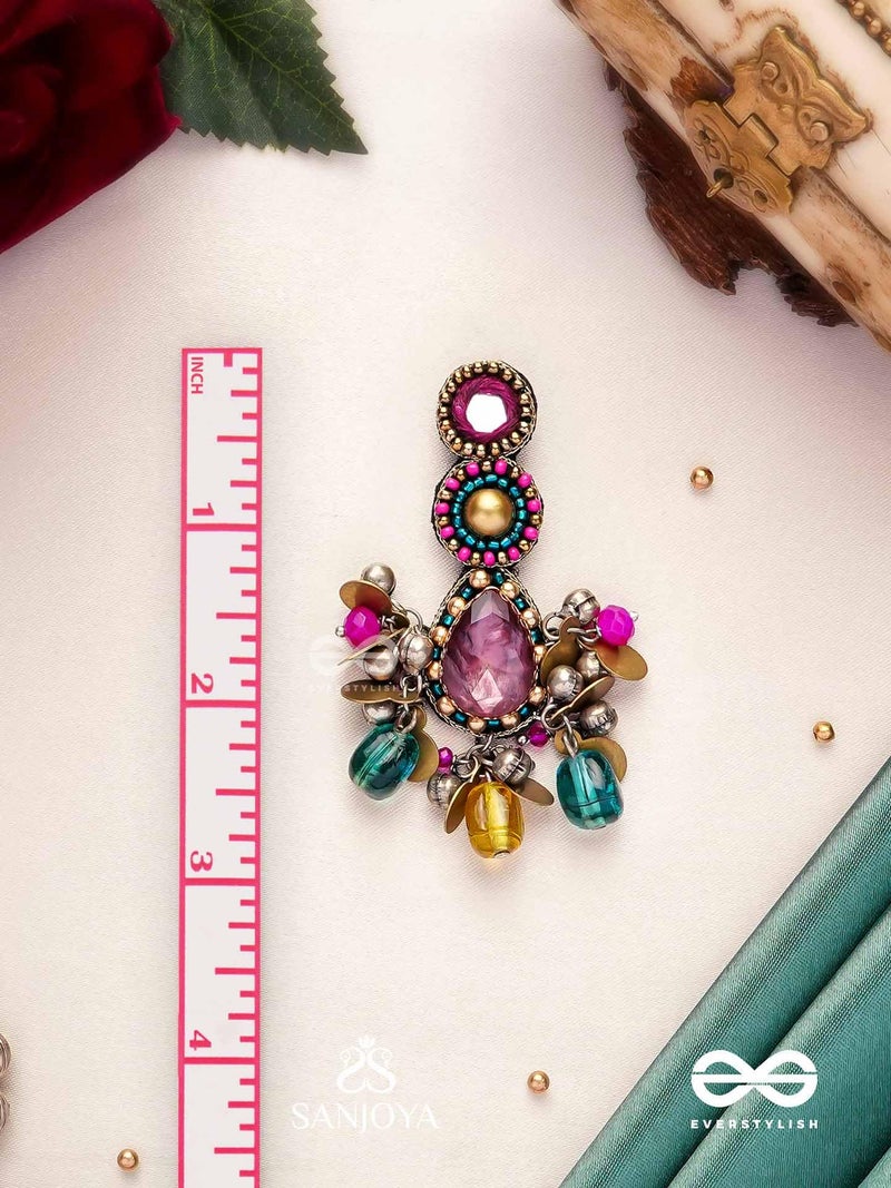 SANJOYA by EVERSTYLISH Kundan Earrings for Women | Multicolor Stone & Pearl Drop Dangler Studs | Ethnic Jewelry for Weddings, Festivals & Special Occasions - Image 4