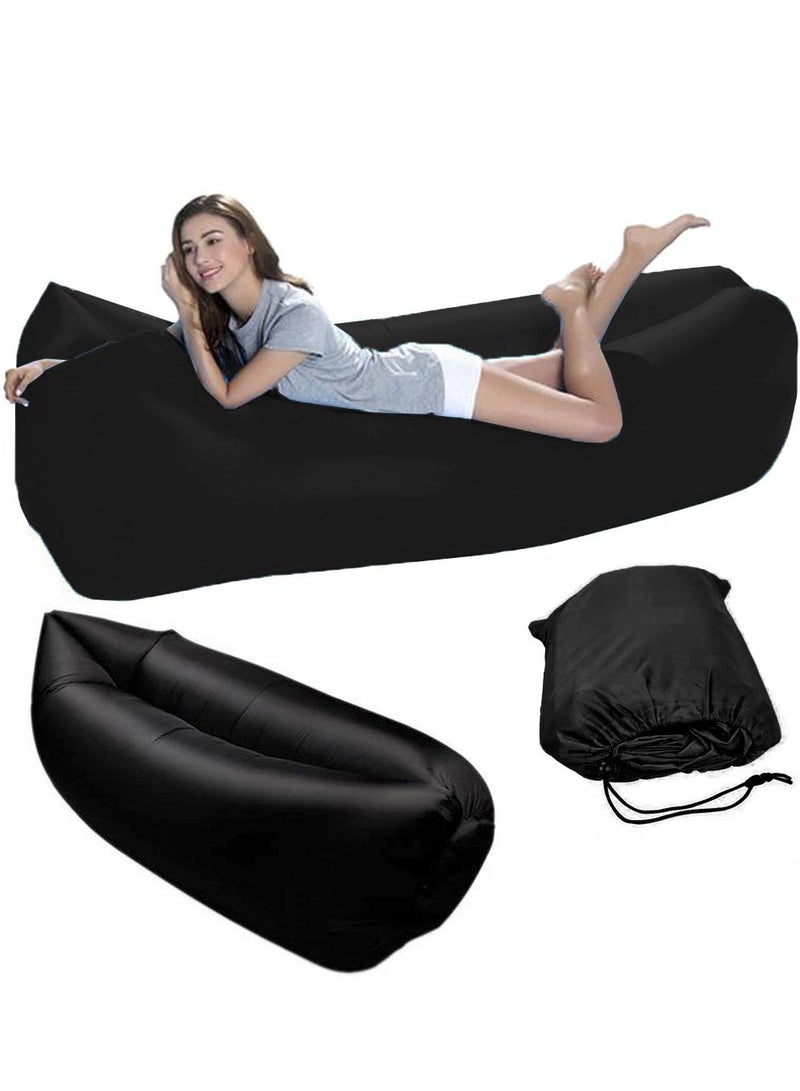 Inflatable Lounger Air Sofa Chair–Camping and Beach Accessories–Portable Water Proof Couch for Hiking, Picnics, Outdoor, Music Festivals  Backyard–Lightweight and Easy to Set Up Air Hammock - Image 1