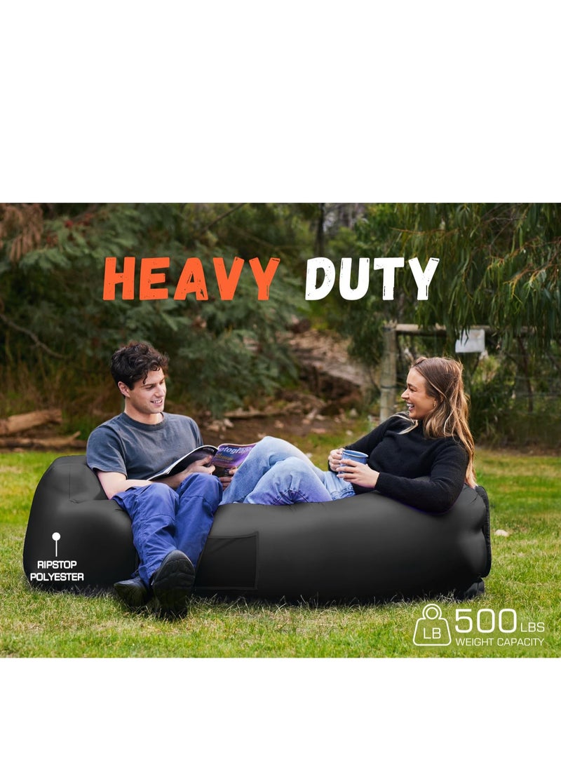 Inflatable Lounger Air Sofa Chair–Camping and Beach Accessories–Portable Water Proof Couch for Hiking, Picnics, Outdoor, Music Festivals  Backyard–Lightweight and Easy to Set Up Air Hammock - Image 4