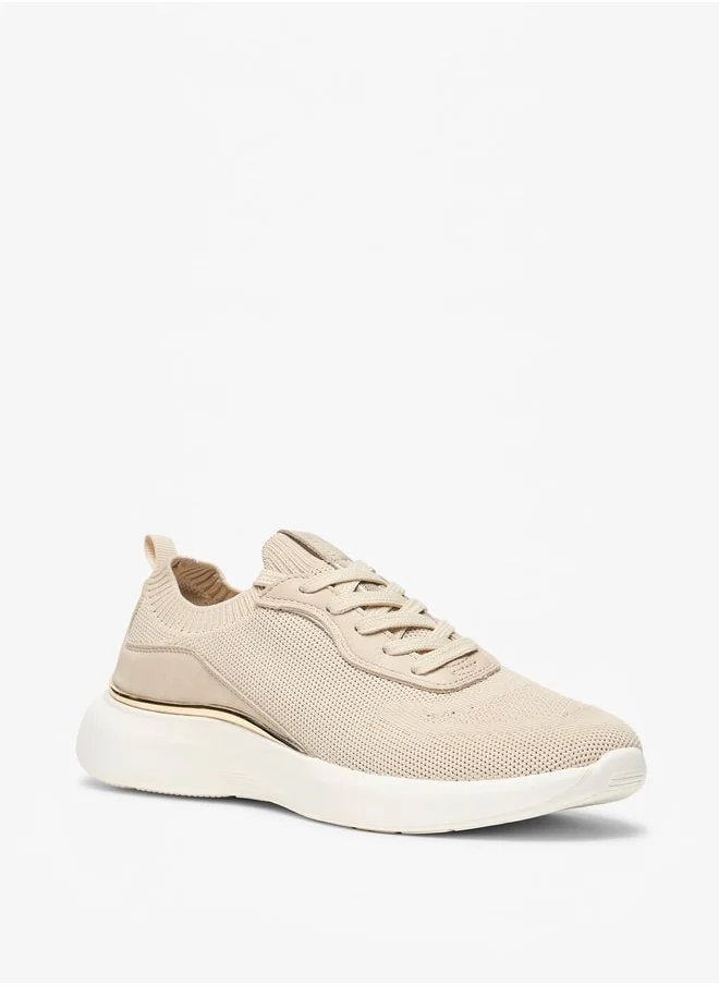 سيليست Women's Panelled Low Ankle Sneakers with Lace-Up Closure