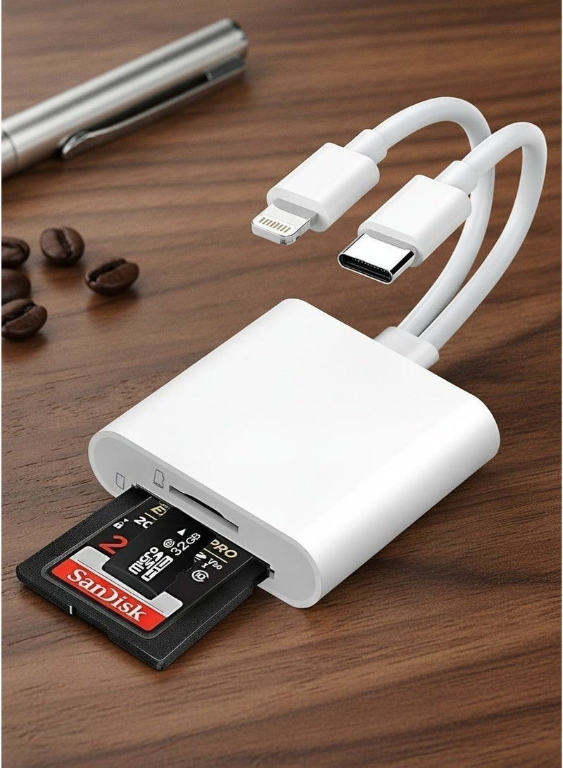 Dual Slot SD And Micro SD Card Reader For iPhone And iPad, Portable Memory Card Adapter With Plug And Play Support, Ideal For Cameras And Trail Cameras - Image 4