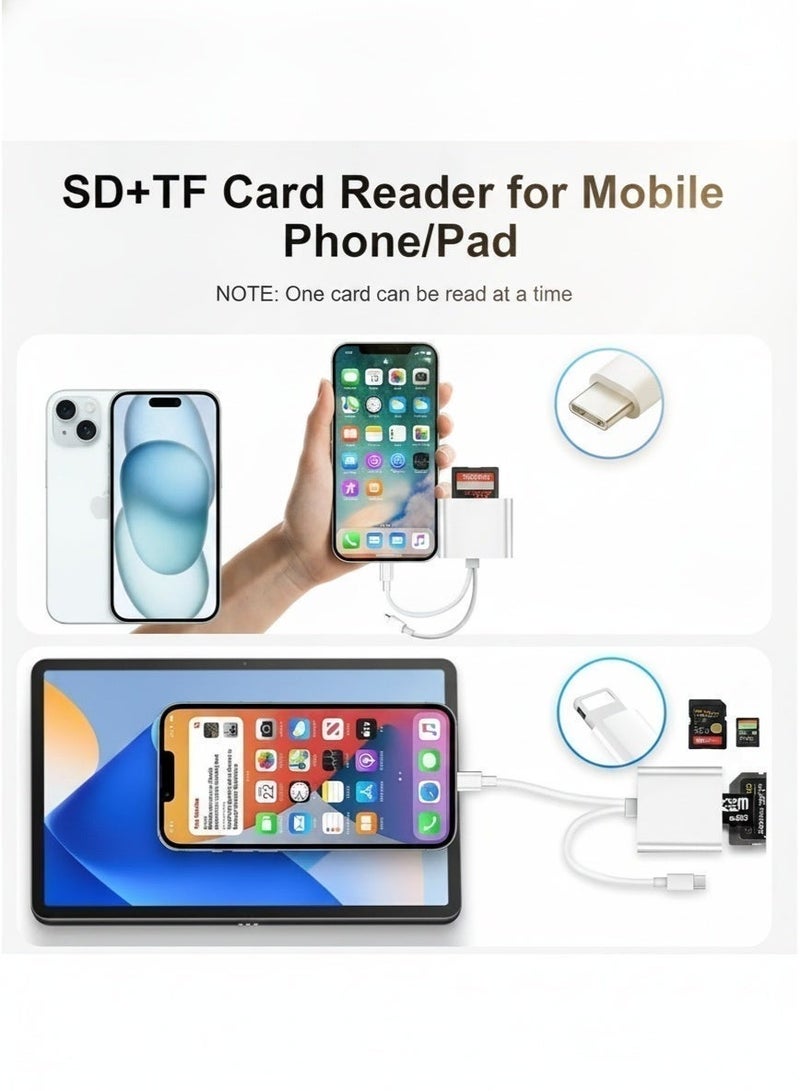Dual Slot SD And Micro SD Card Reader For iPhone And iPad, Portable Memory Card Adapter With Plug And Play Support, Ideal For Cameras And Trail Cameras - Image 5