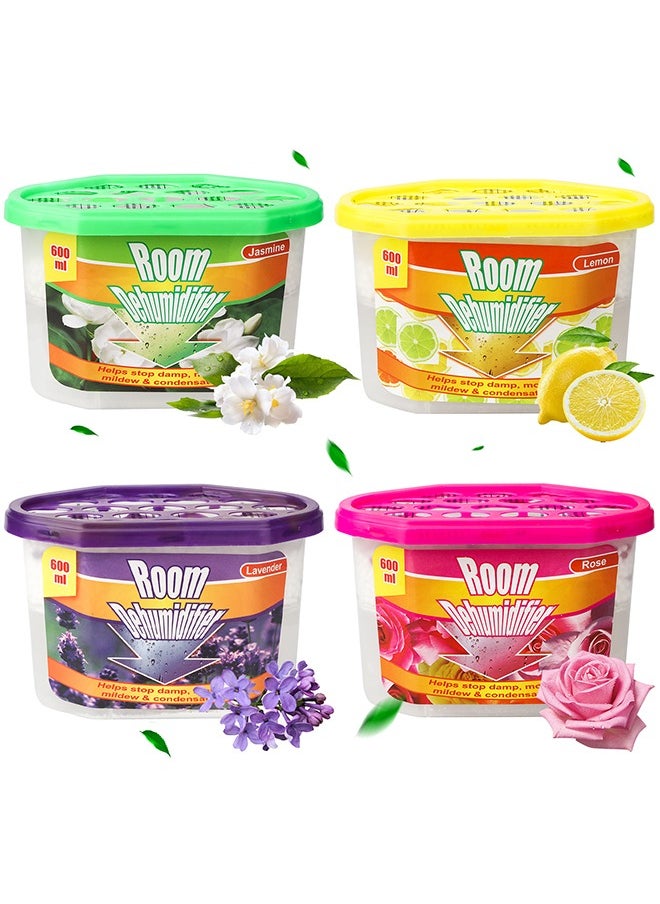 HomarKet Moisture Absorber Box , Odor Eliminator and Dehumidifier for Closet, Bedroom and Kitchen. (Multiple Fragrance-4Box)  - Image 1