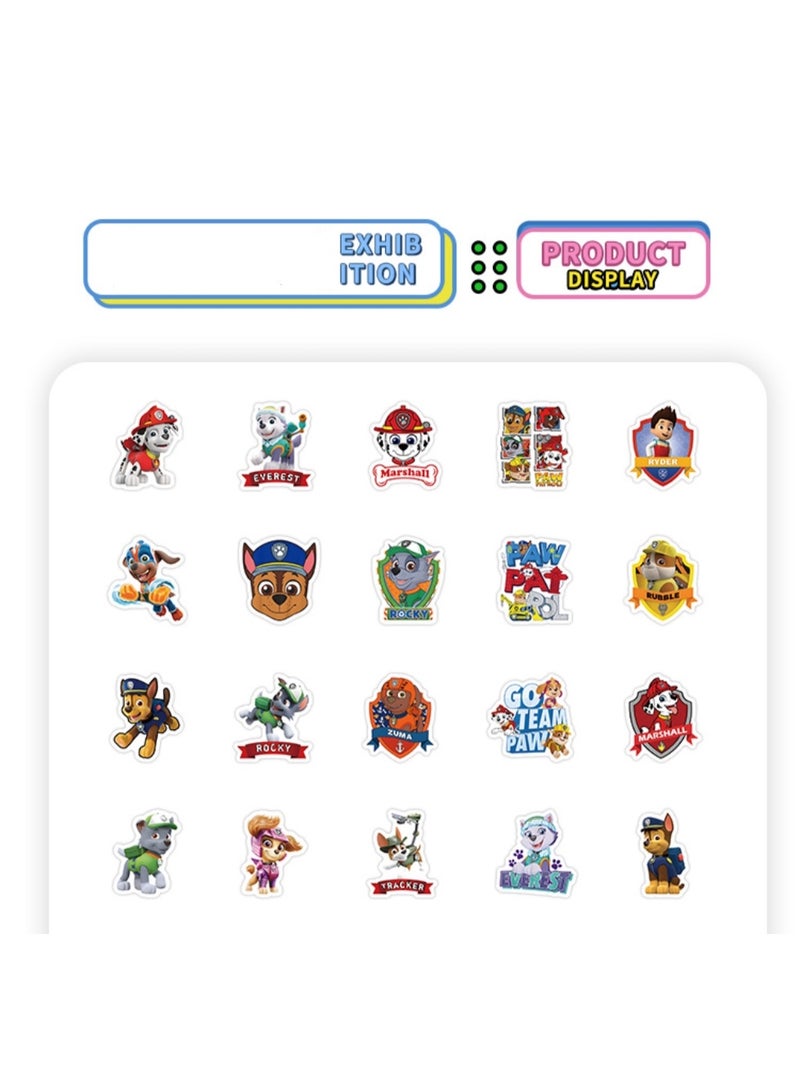 100 PCS Paw Patrol Stickers Children, Waterproof Cute Stickers for Suitcase, Bicycle, Laptop, Cars, DIY Tattoo, Vinyl Stickers for Children's Birthday Party Bags, Festival Girls - Image 3