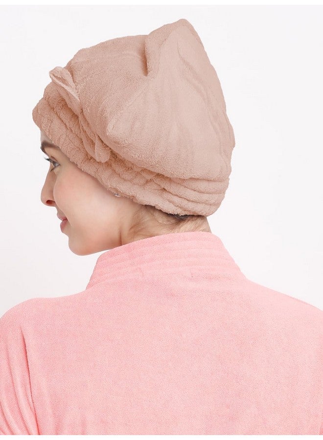 Cortina Cortina Microfiber Hair Towel Cap, Soft Absorbent Quick Drying Cap for Curly Thick Hair, Wrap Cap for Women Girls-Pack of 1,Light Brown - Image 3