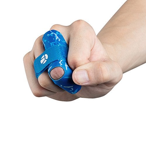 Kuangmi Finger Sleeve Support Protector Finger Splint Brace Use for Pain Relief and Preventing Sports Injuries（S/M, Blue - Image 3