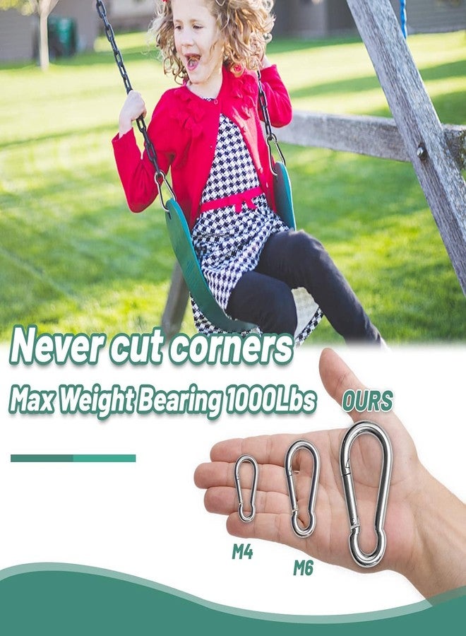 Cabagii 2pack 4 Inch Heavy Duty Spring Snap Hooks Large Snap Hooks Carabiner Clips Load 1000lbs, for Gym, Outdoor, Swing, Hammock - Image 3